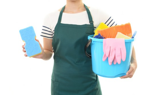 Office cleaning team working in a modern SE18 workplace