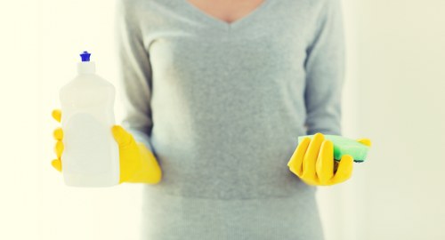 Local cleaning team working in an SE18 apartment block