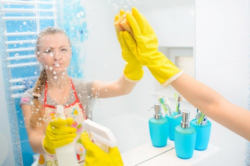 Local cleaner carrying out deep cleaning in an SE18 home