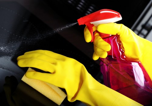 Carpet cleaner arranging tools carefully to reduce trip hazards