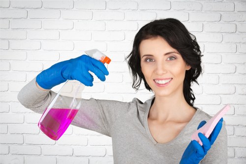 Local cleaners carrying out a detailed deep clean in an SE18 flat